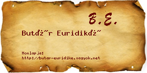Butár Euridiké névjegykártya